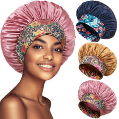 PHILIGHTS satin bonnet close-up shows broad elastic band for comfortable sleep