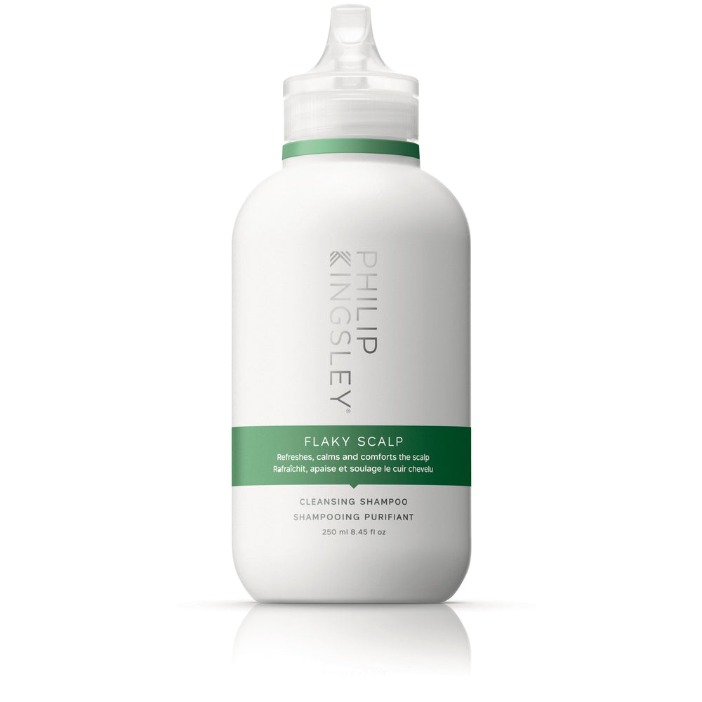 Philip Kingsley Flaky Scalp Shampoo pour shows soothing cleanse for irritated scalps.