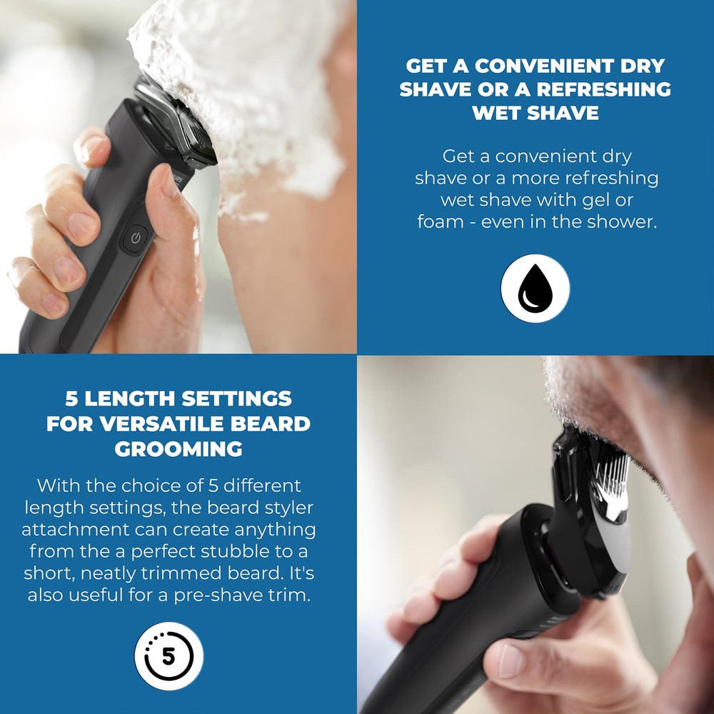 Philips Norelco 6600 60-minute cordless charge provides up to 20 shaves