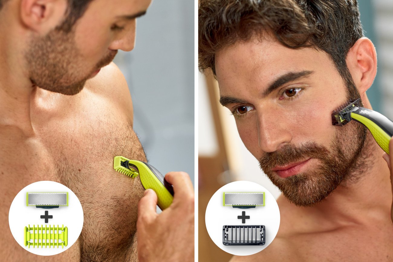 Philips Norelco OneBlade Body comb helps consistent body trimming