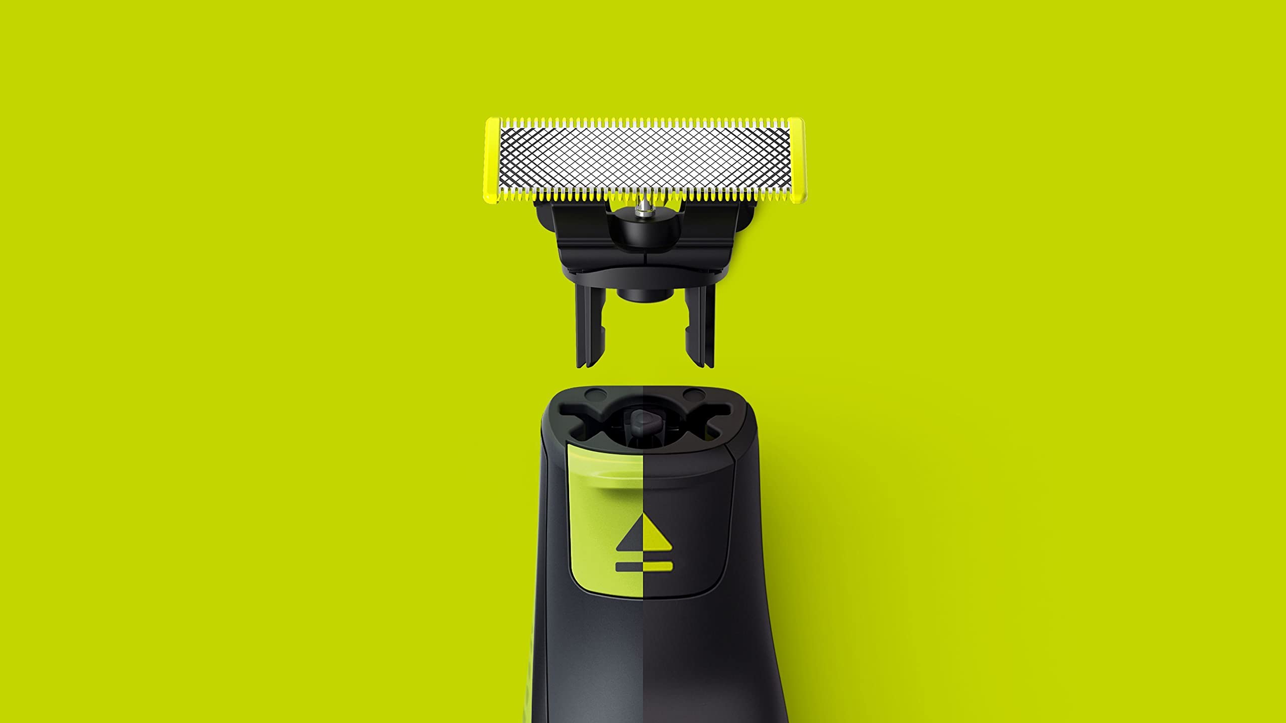 Philips OneBlade beard trimmer compatibility image showcases versatile replacement blades.