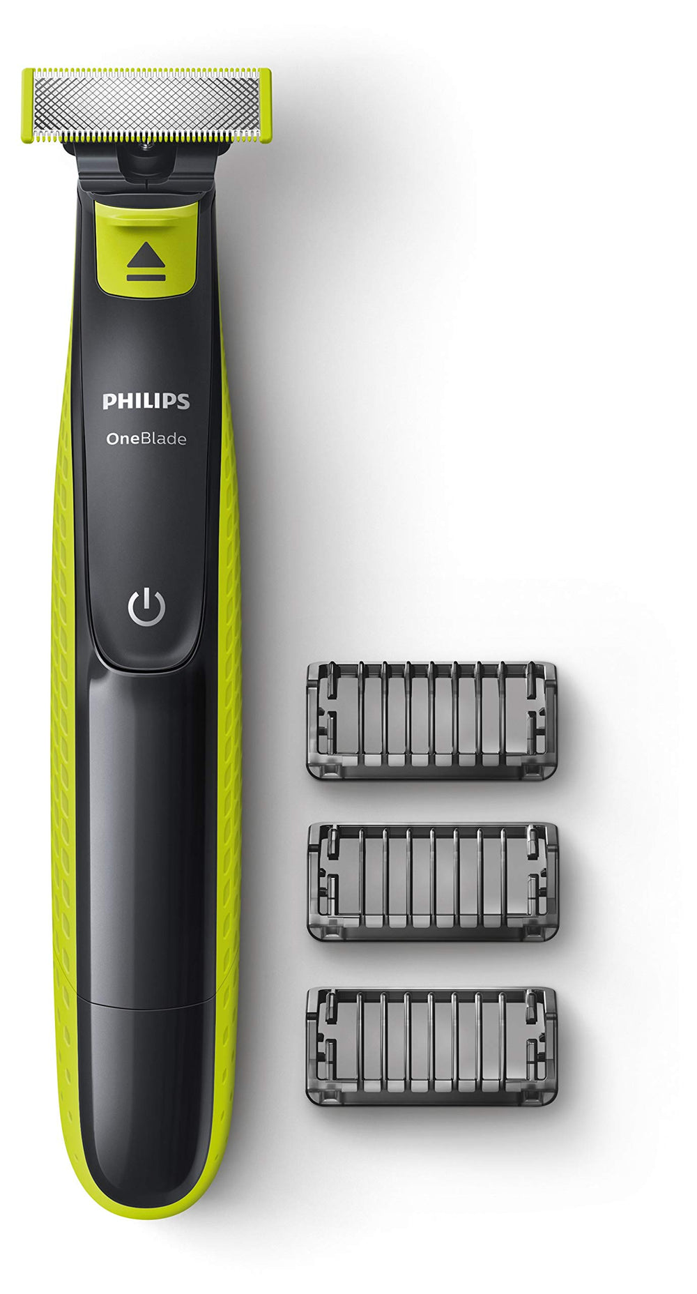 Philips OneBlade hybrid trimmer-shaver front view for precise daily grooming