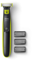 Philips OneBlade hybrid trimmer-shaver front view for precise daily grooming