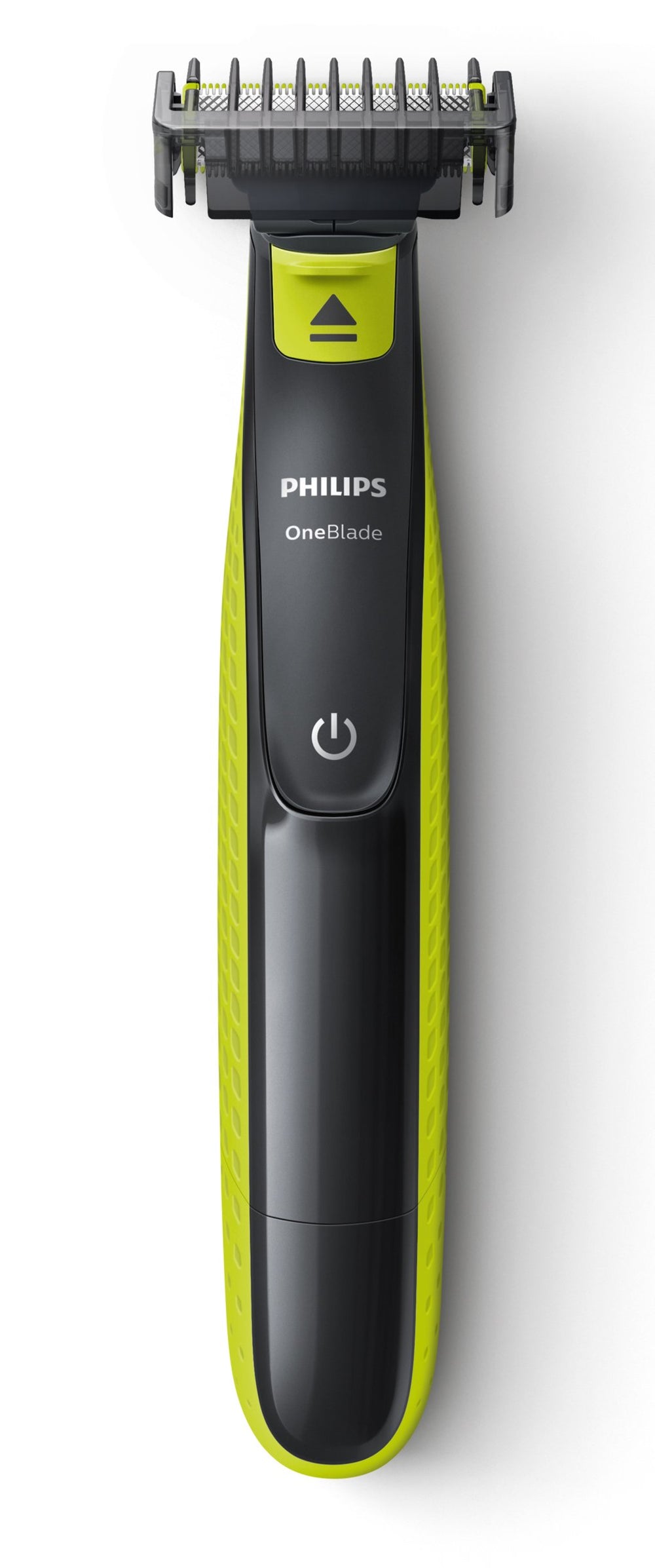 Philips OneBlade hybrid trimmer-shaver side view highlighting compact travel-friendly design