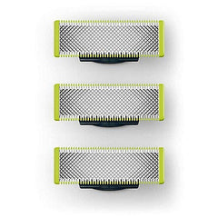 Philips OneBlade Pro-compatible blades pack ready for quick replacements on flexible shaves.