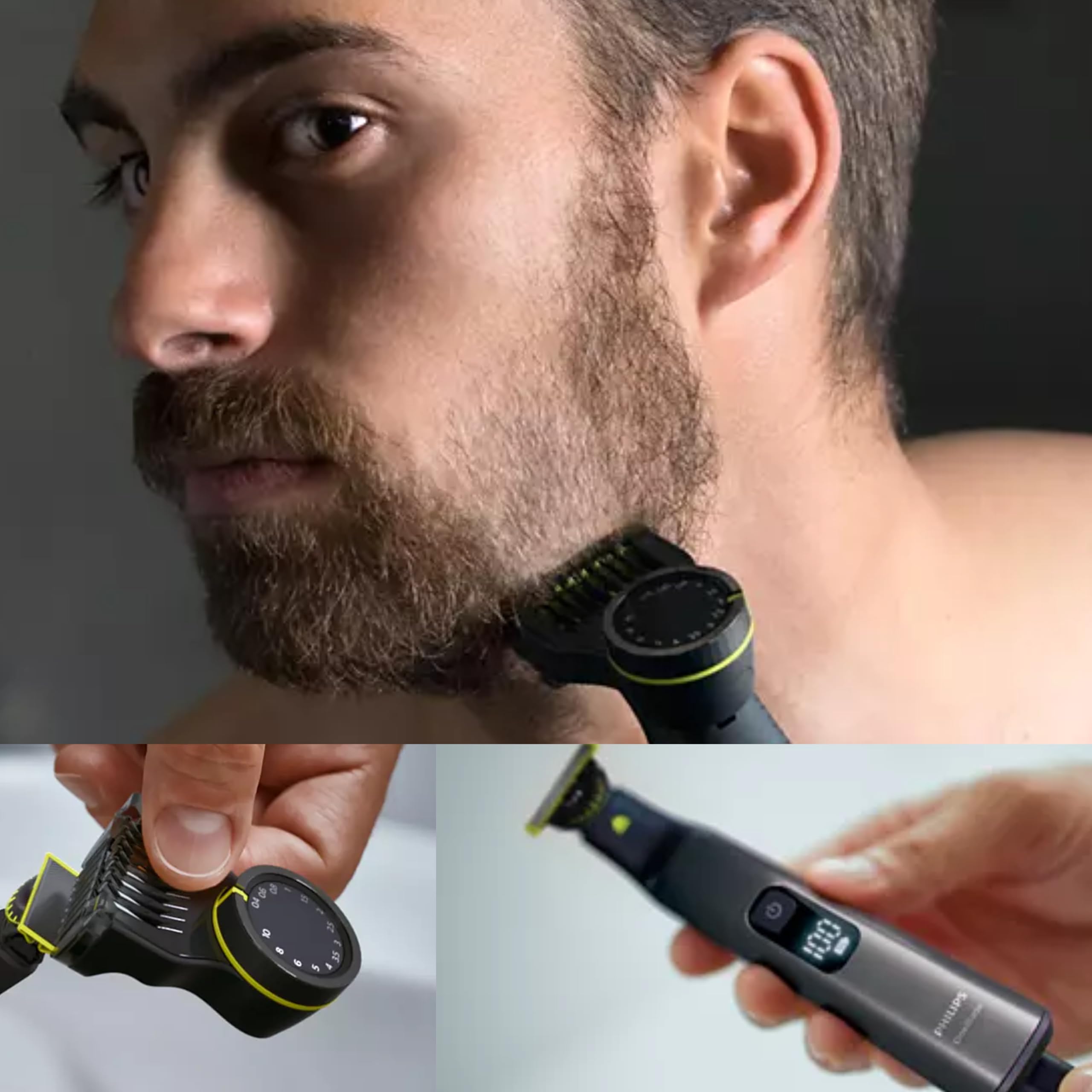 Philips OneBlade Pro precision comb with 14-length settings enables versatile trimming