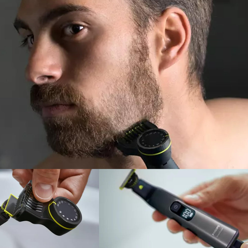 Philips OneBlade Pro precision comb with 14-length settings enables versatile trimming