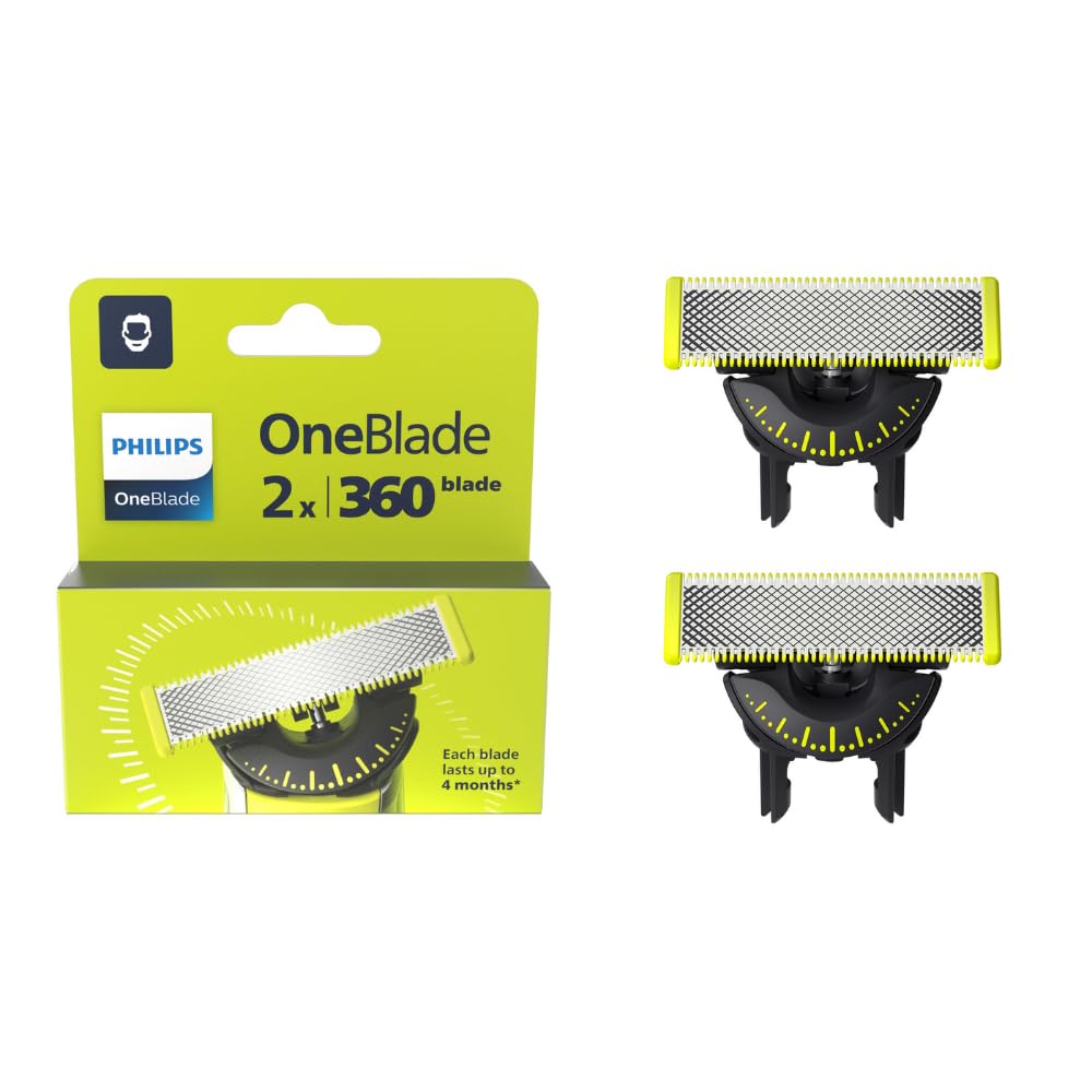Close-up of Philips OneBlade QP420/50 replacement blade for precise grooming.