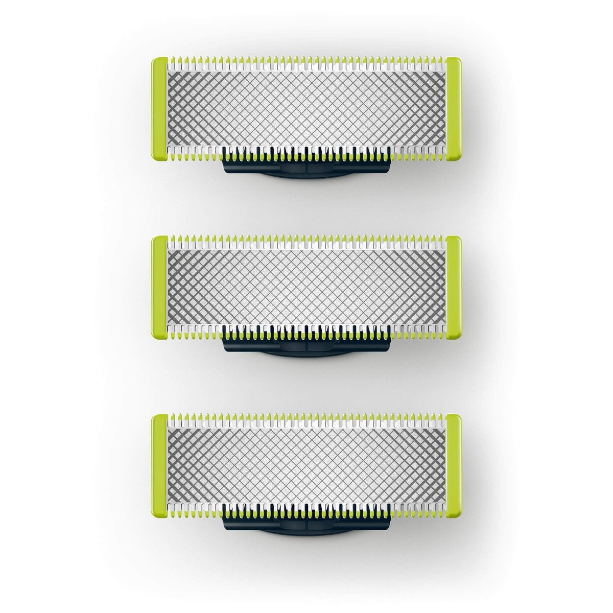Philips OneBlade replacement blades pack three for long-term grooming versatility.