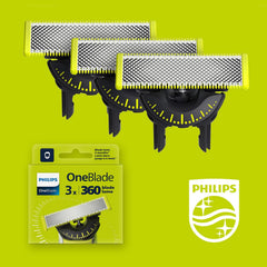 Philips OneBlade three-blades-pack showing long-lasting replacement blades