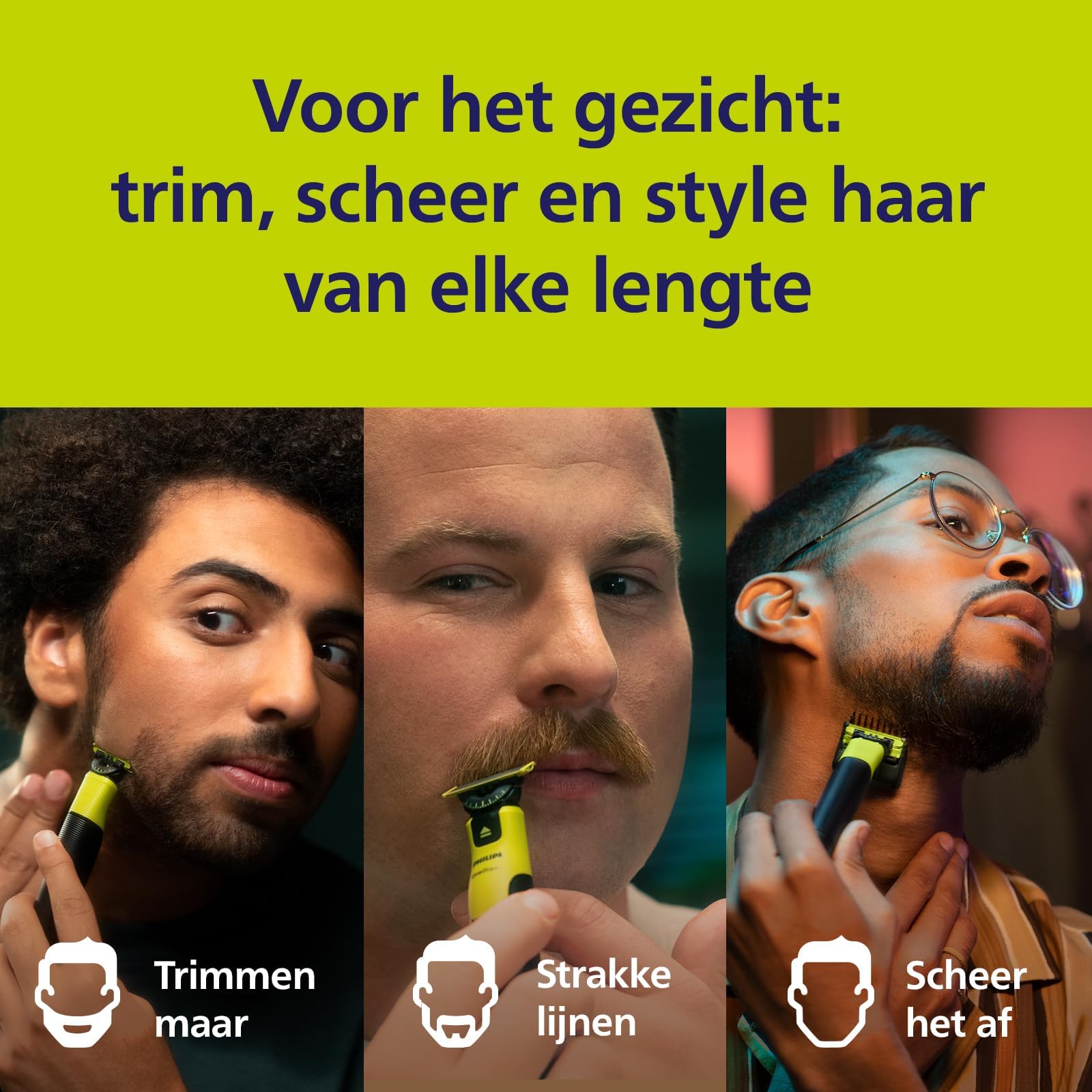 Philips OneBlade trims, edges, and shaves with precision