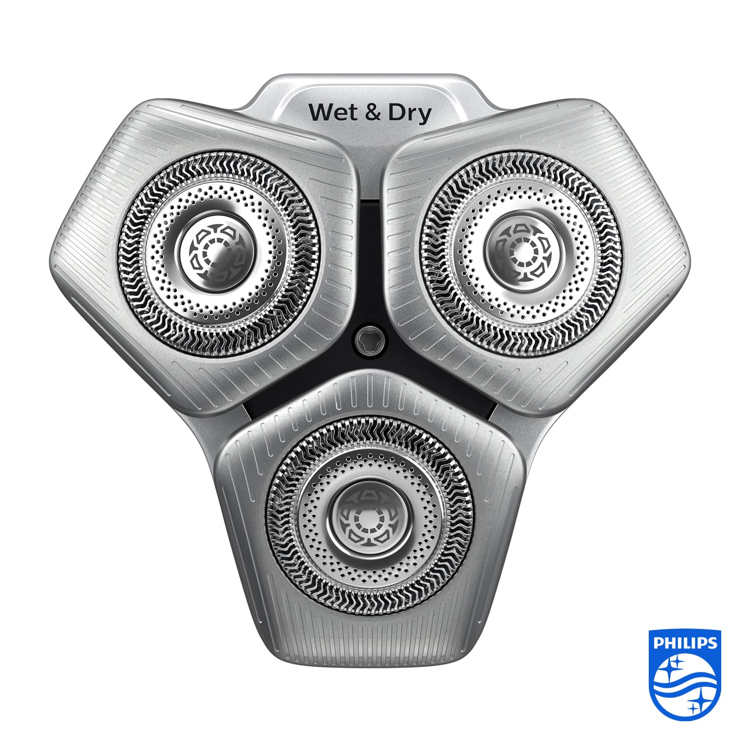 Philips replacement shaver head Series 9000 precision blades in action for smoother results.