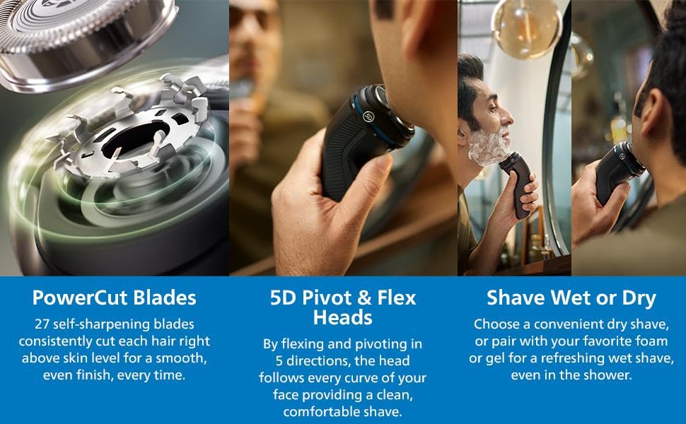 Philips Shaver 3000 Series runs up to 60 minutes cordlessly after charging