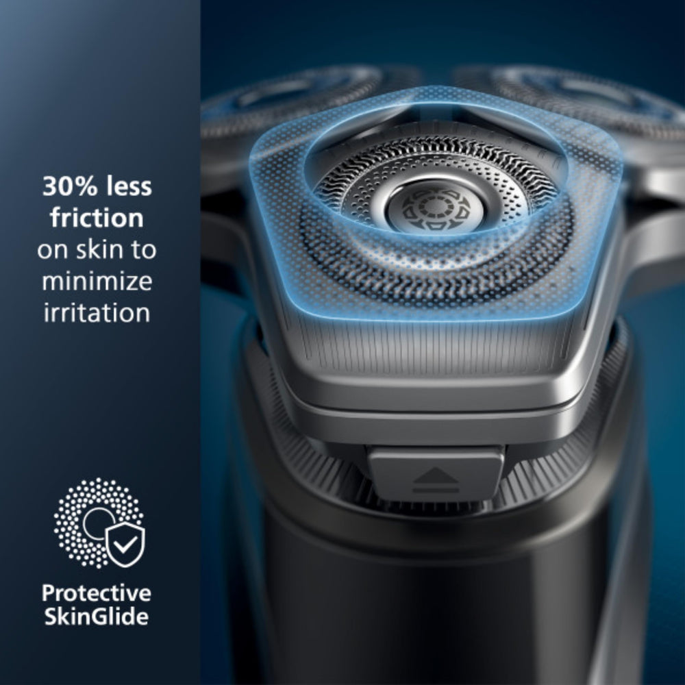Philips Shaver Series 9000 smart hair sensor image shows density-aware shaving
