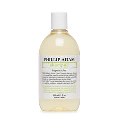 Phillip Adam Fragrance Free Shampoo bottle front showing fragrance-free formula suitable for sensitive scalps
