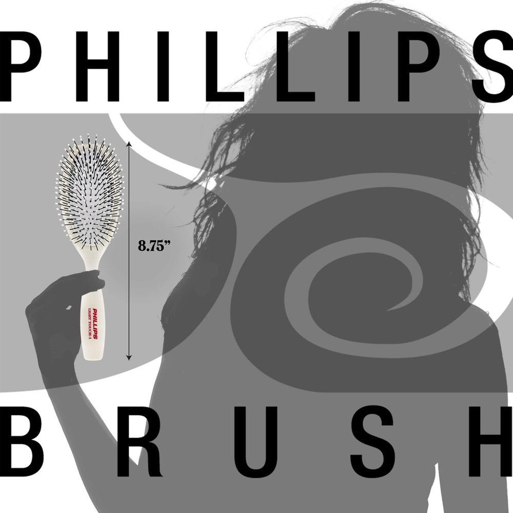 Phillips Brush Co ball tipped bristles glide smoothly through hair during styling.