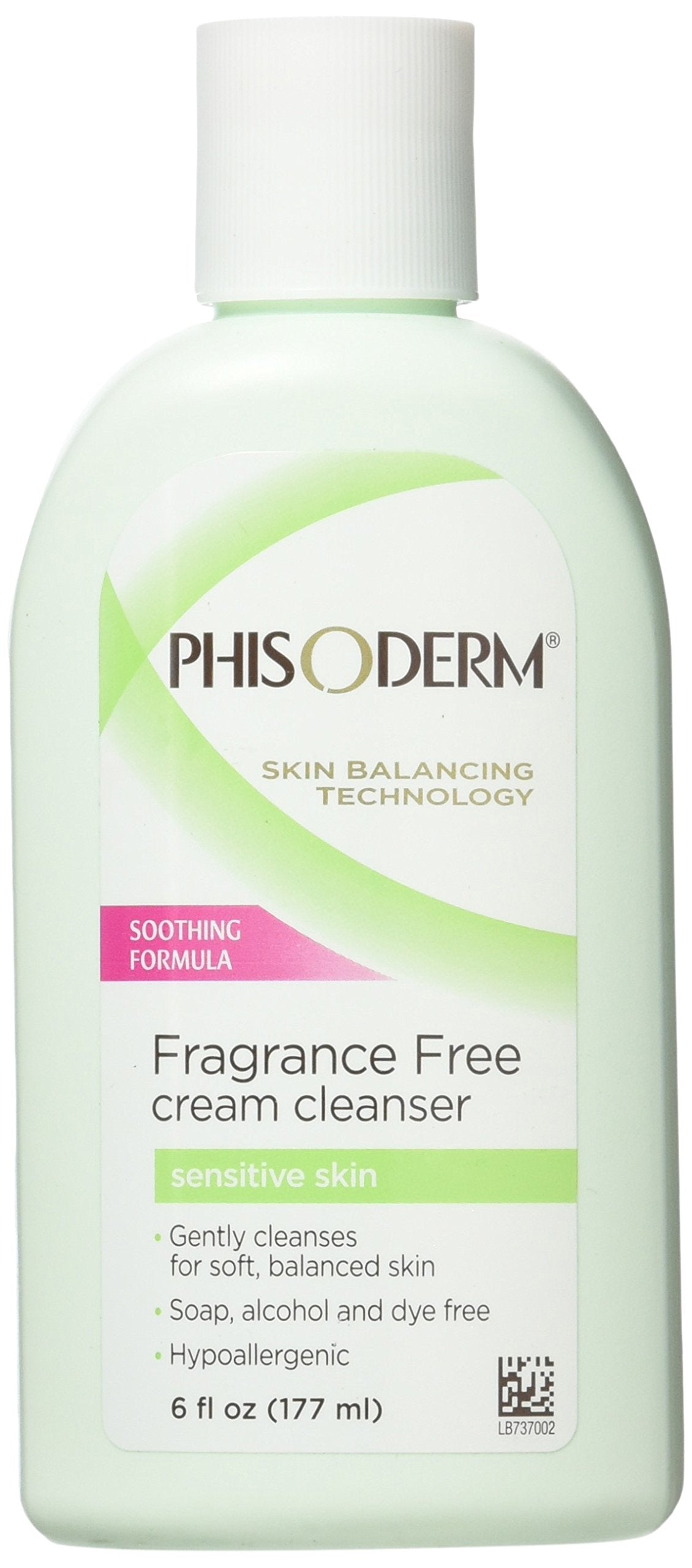 Phisoderm Fragrance Free Cream Cleanser bottle demonstrates gentle daily cleansing for sensitive skin.