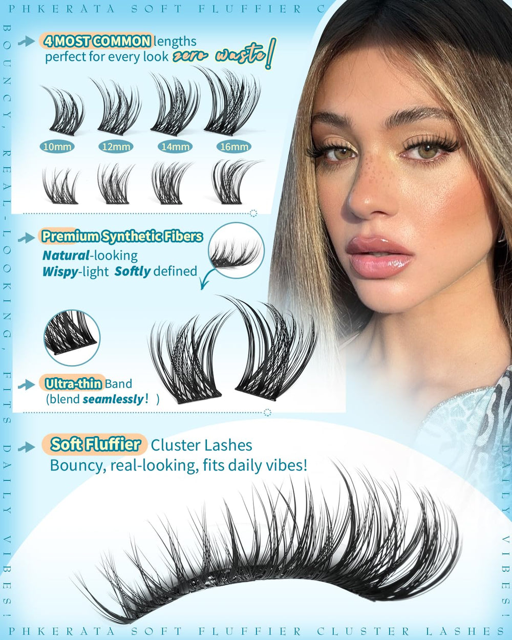 PHKERATA close-up cluster texture highlights feathered, blendable benefit