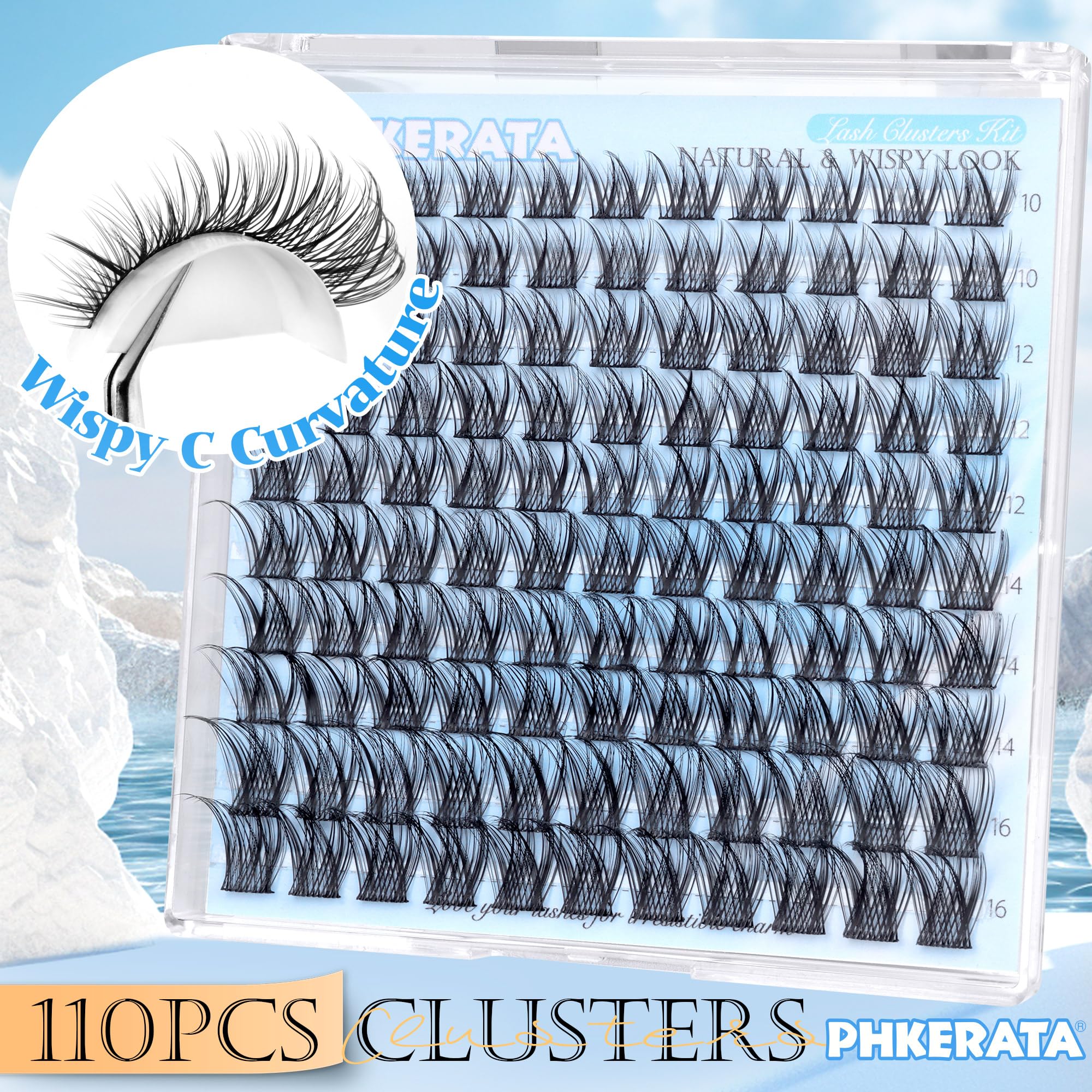 PHKERATA DIY lash-application process—flexible-band lashes blend seamlessly with natural lashes.