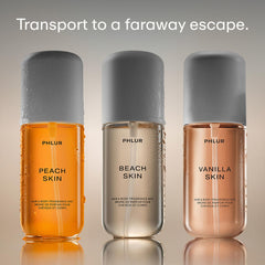 PHLUR Beach Skin mist 3oz bottle showcased for warm, sun-kissed vibe.