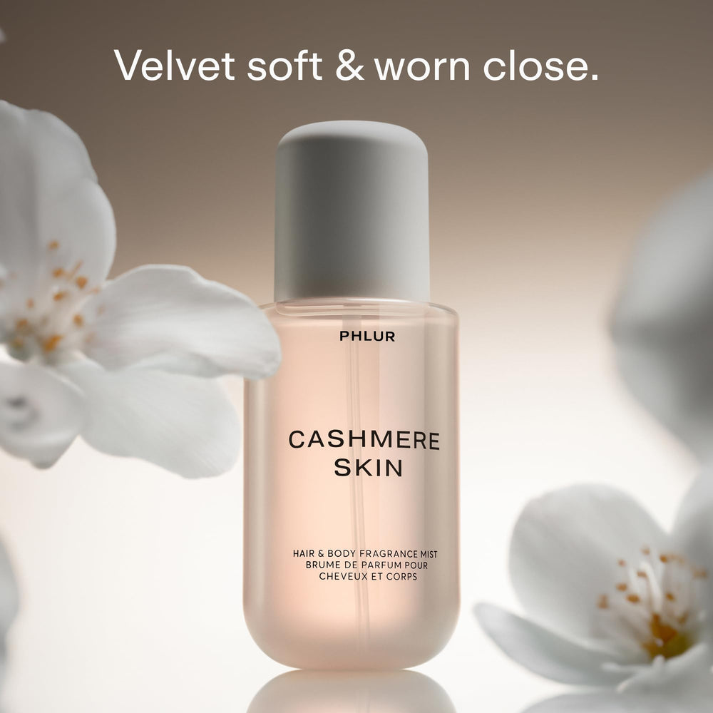PHLUR Cashmere Skin Mist application demonstrates easy spritz for layering scent rituals