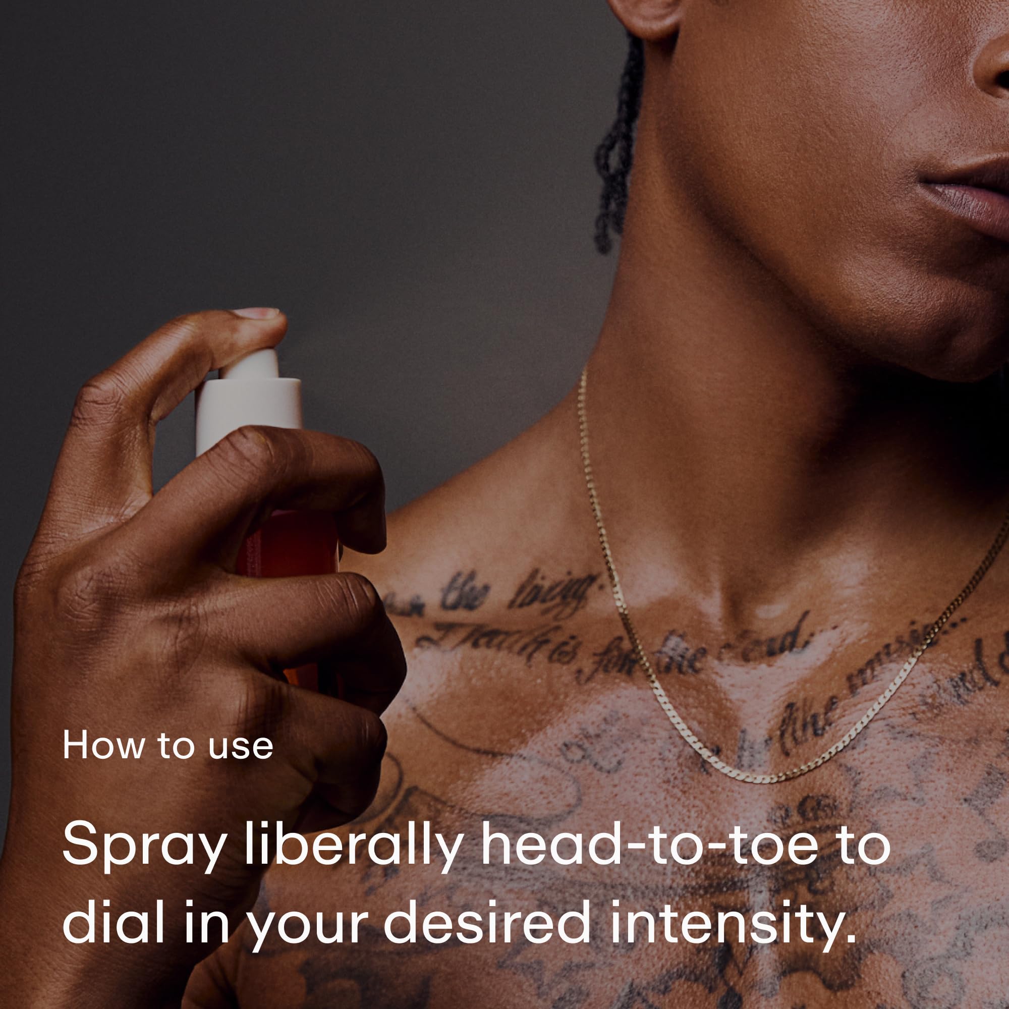 PHLUR Dragon Fruit Body Mist bottle back view highlights transparency and ingredients.