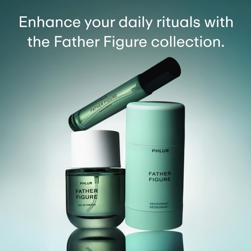 PHLUR Father Figure patchouli sandalwood vanilla base offers warmth and longevity