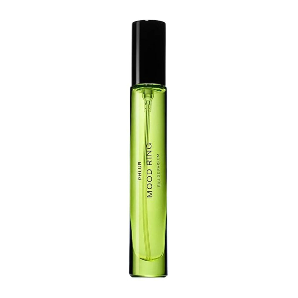 PHLUR Mood Ring bottle close-up highlighting a vibrant fruity scent for daily wear