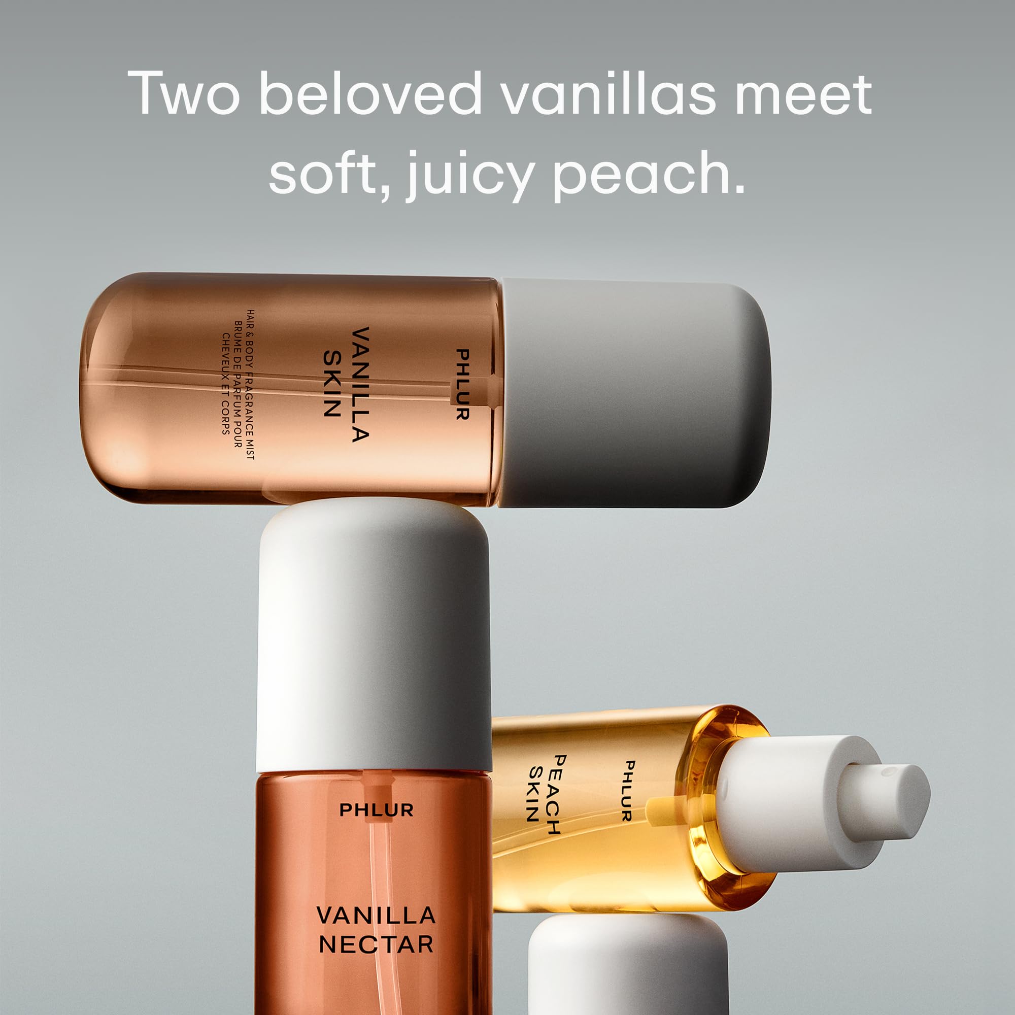 PHLUR Vanilla Skin bottle closeup with creamy vanilla notes for everyday scent.