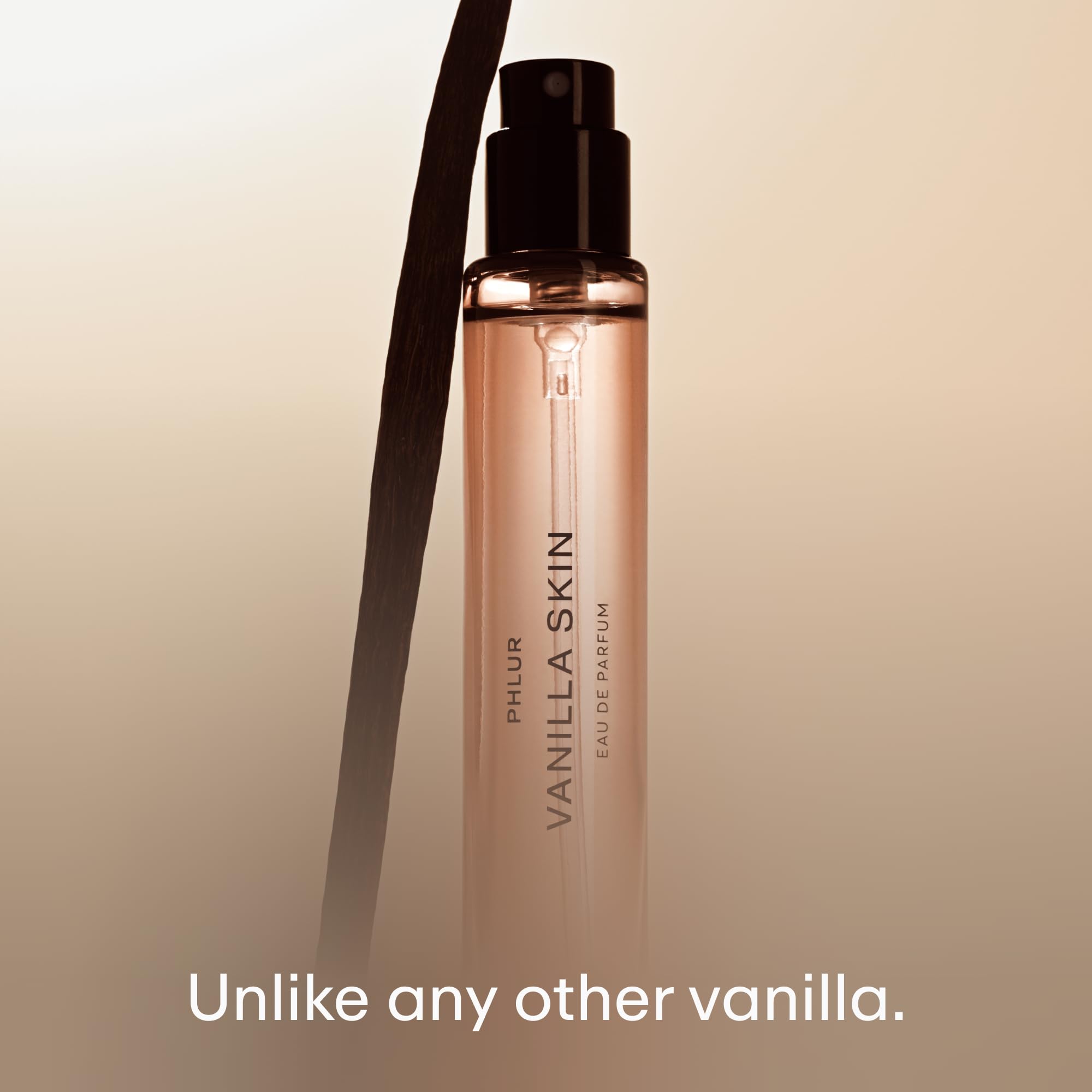 PHLUR Vanilla Skin cap closeup showcases premium packaging for travel-friendly use.