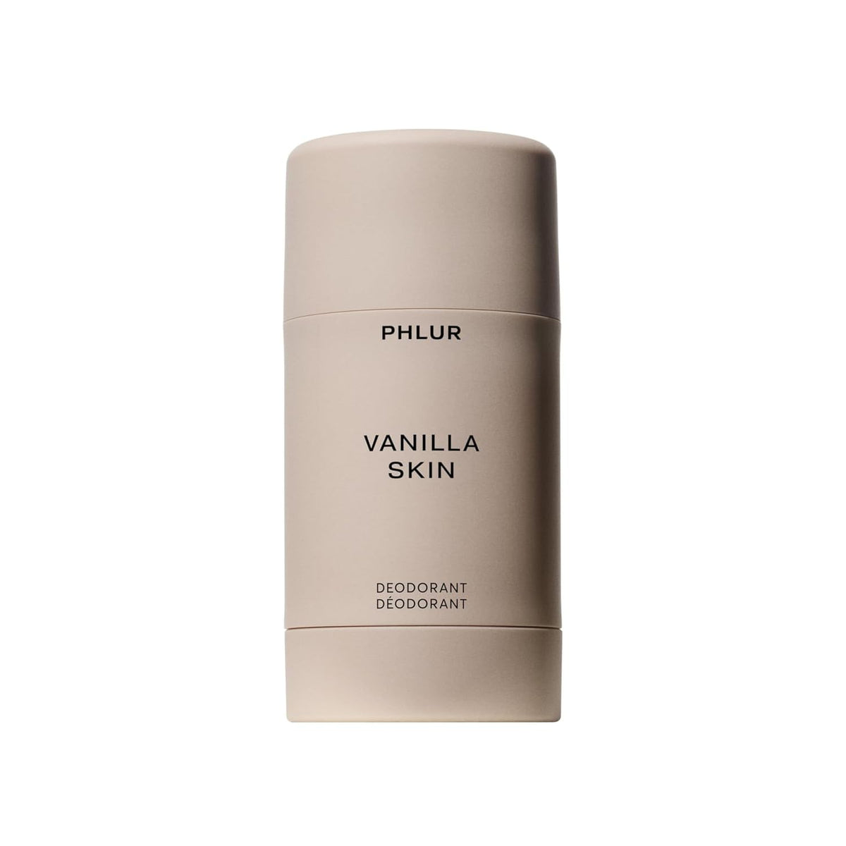 PHLUR Vanilla Skin deodorant bottle with sleek packaging, signaling 48-hour odor protection for daily wear.