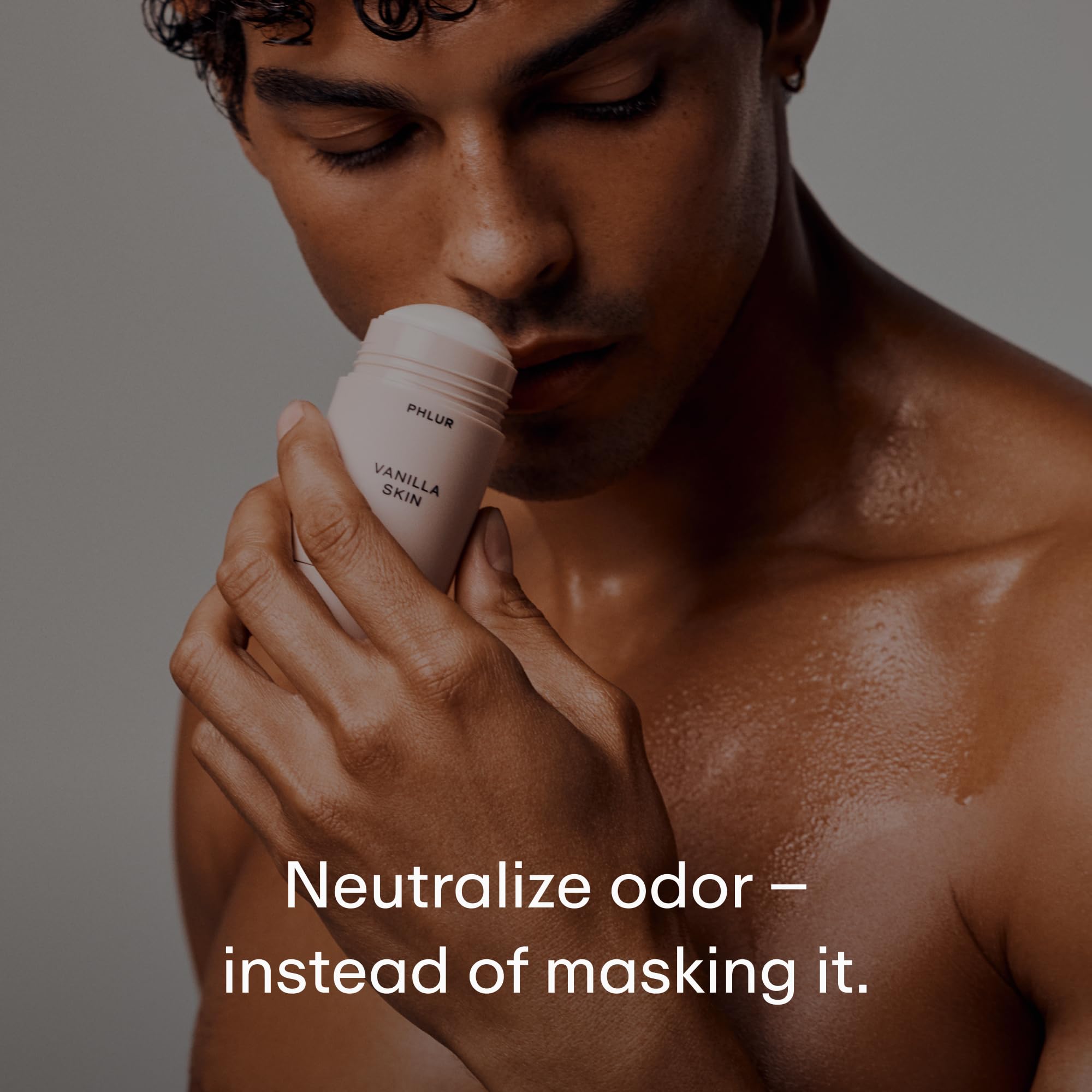 PHLUR Vanilla Skin deodorant twist-open cap indicating easy-to-use design.