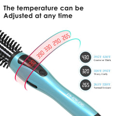 PHOEBE curling iron brush is dual voltage for international travel.