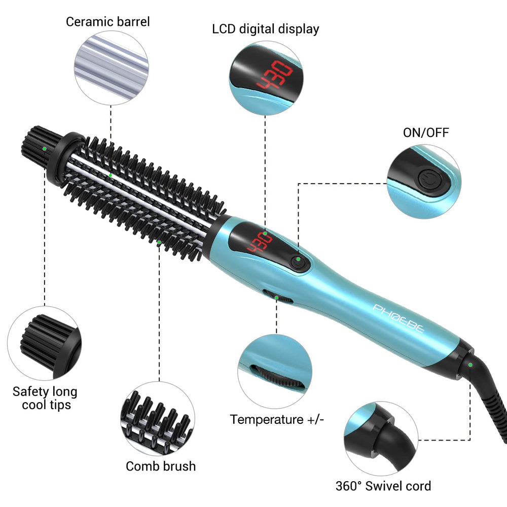 PHOEBE curling iron brush straightening hair with ease.