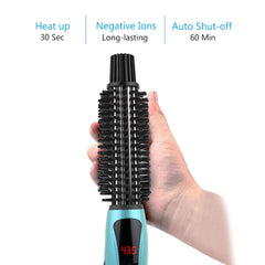 PHOEBE dual-voltage travel-ready iron in use for on-the-go styling