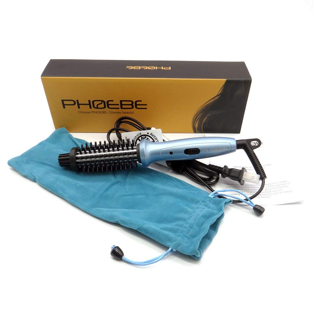 PHOEBE Mini Curling Iron travel setup includes bag for organized styling.