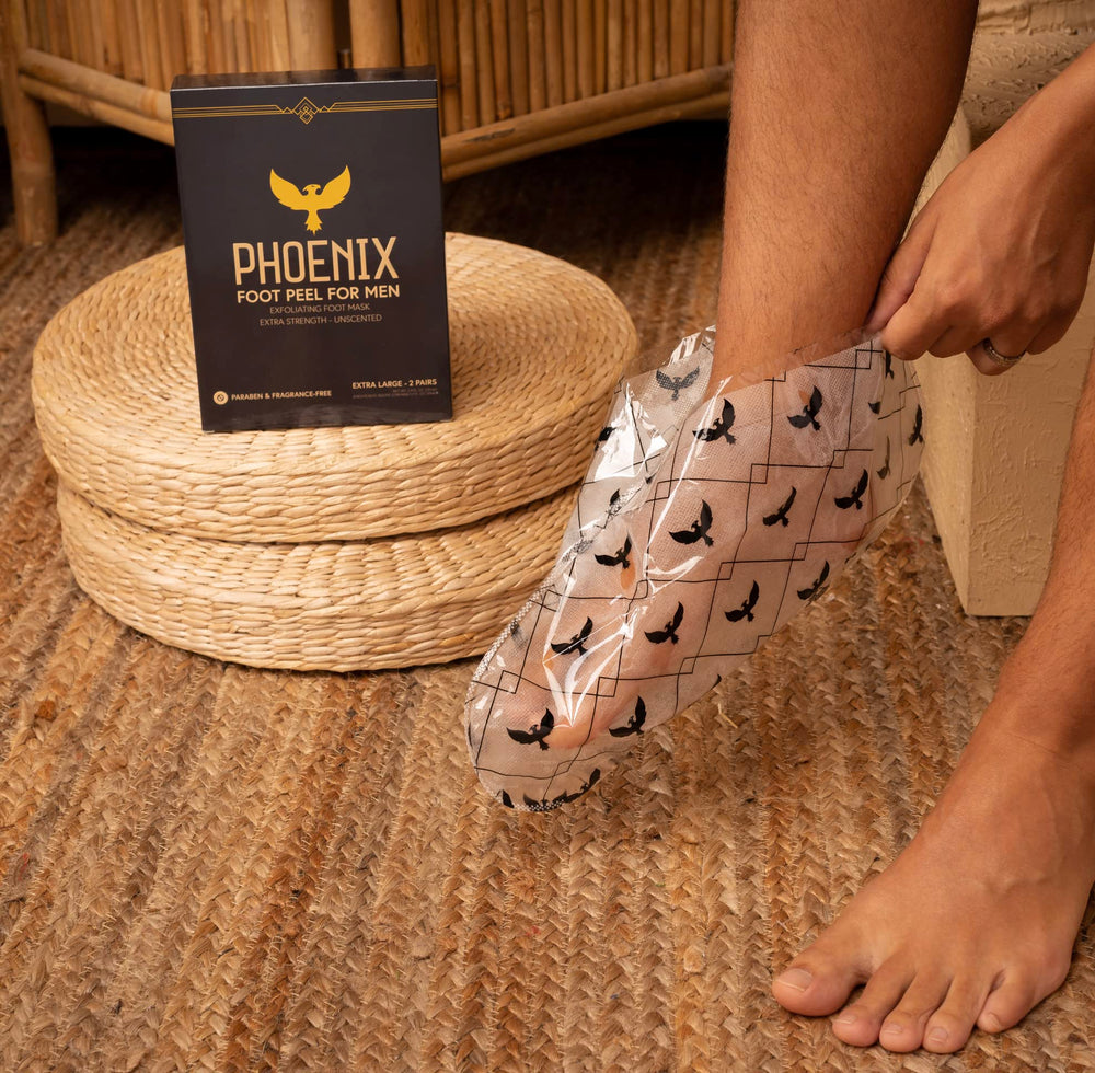 Phoenix Foot Peel for Men after feet showing smoother heels.