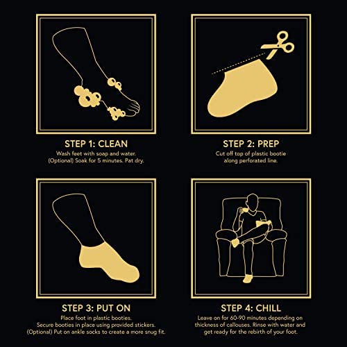 Phoenix Foot Peel for Men applying booties demonstrates at-home foot care.