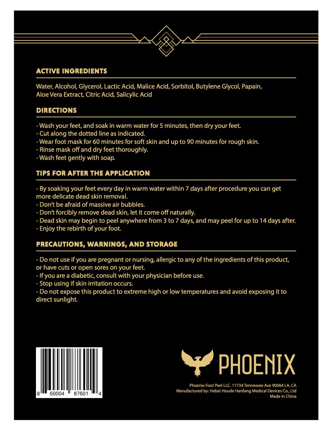Phoenix Foot Peel for Men booties close-up displaying gel texture.
