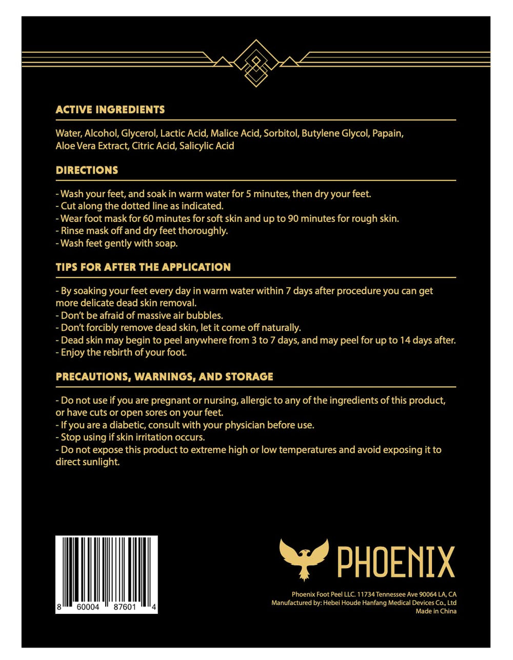 Phoenix Foot Peel for Men booties close-up displaying gel texture.