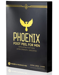 Phoenix Foot Peel for Men box packaging showing unscented exfoliating treatment.
