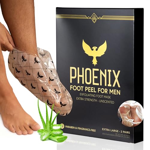 Phoenix Foot Peel for Men inside-pack view reveals two exfoliating booties.
