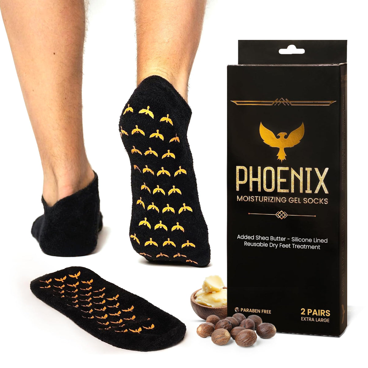 Phoenix Foot Peel packaging highlights at-home foot care for convenience.