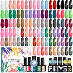 Phoenixy gel nail polish kit packaging showcases a complete gift-ready set.