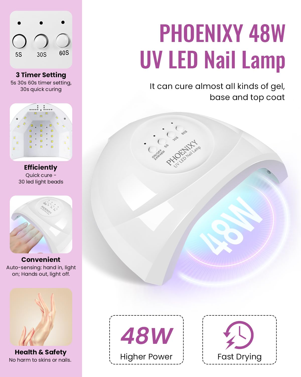 Phoenixy gel polish colors display offers a wide range for versatile looks for any occasion