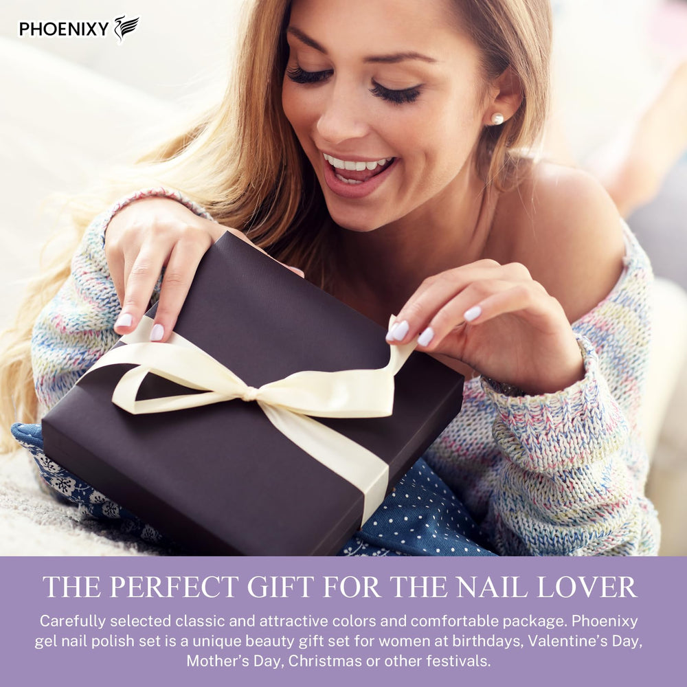 Phoenixy gift-ready manicure kit ideal for beginners or as a festive present.