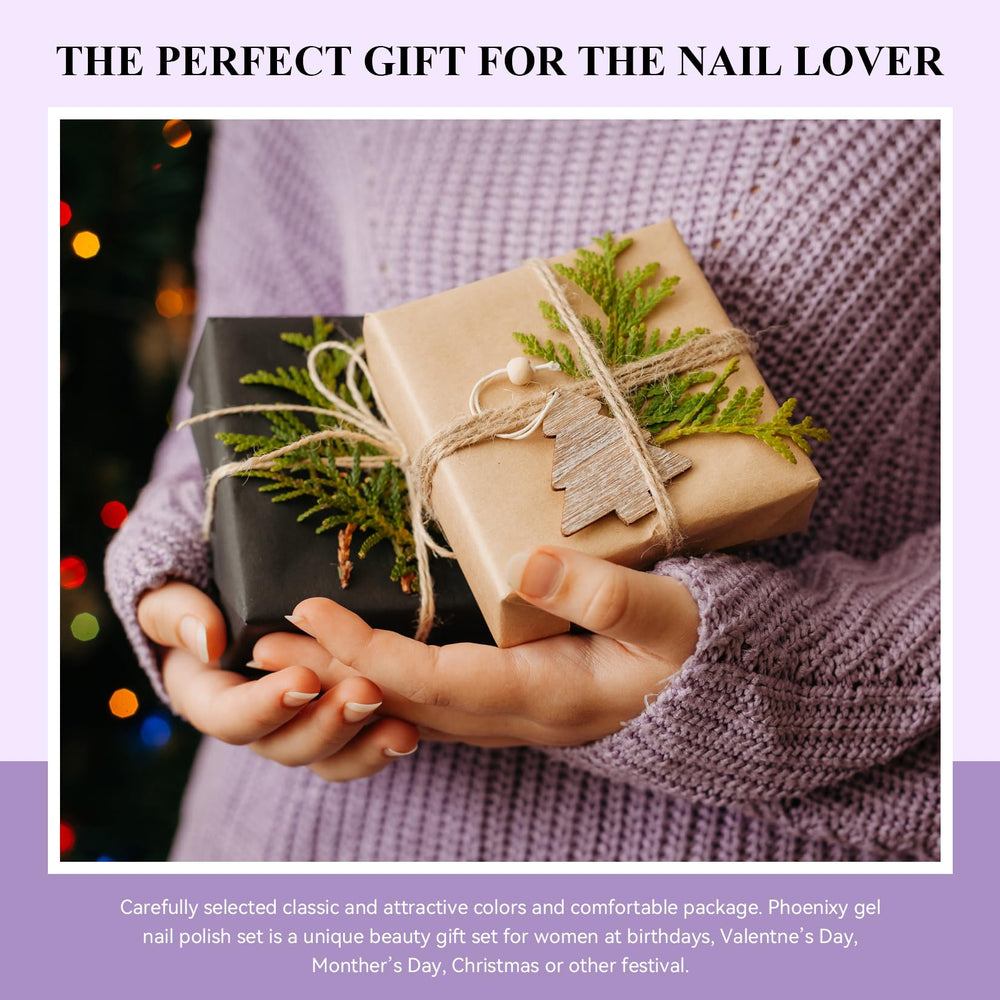 Gift-ready Phoenixy gel kit presentation for holidays.