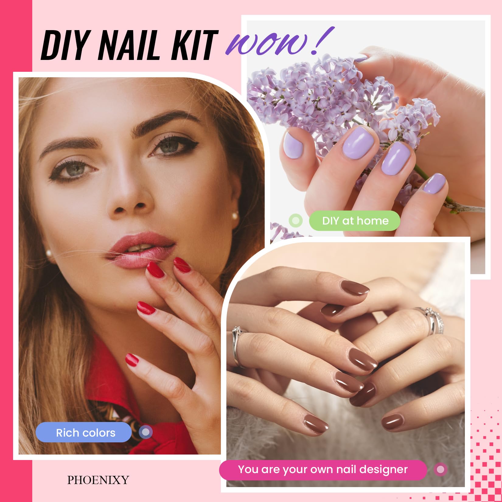 Phoenixy nail art decorations for festive, creative at home nails.
