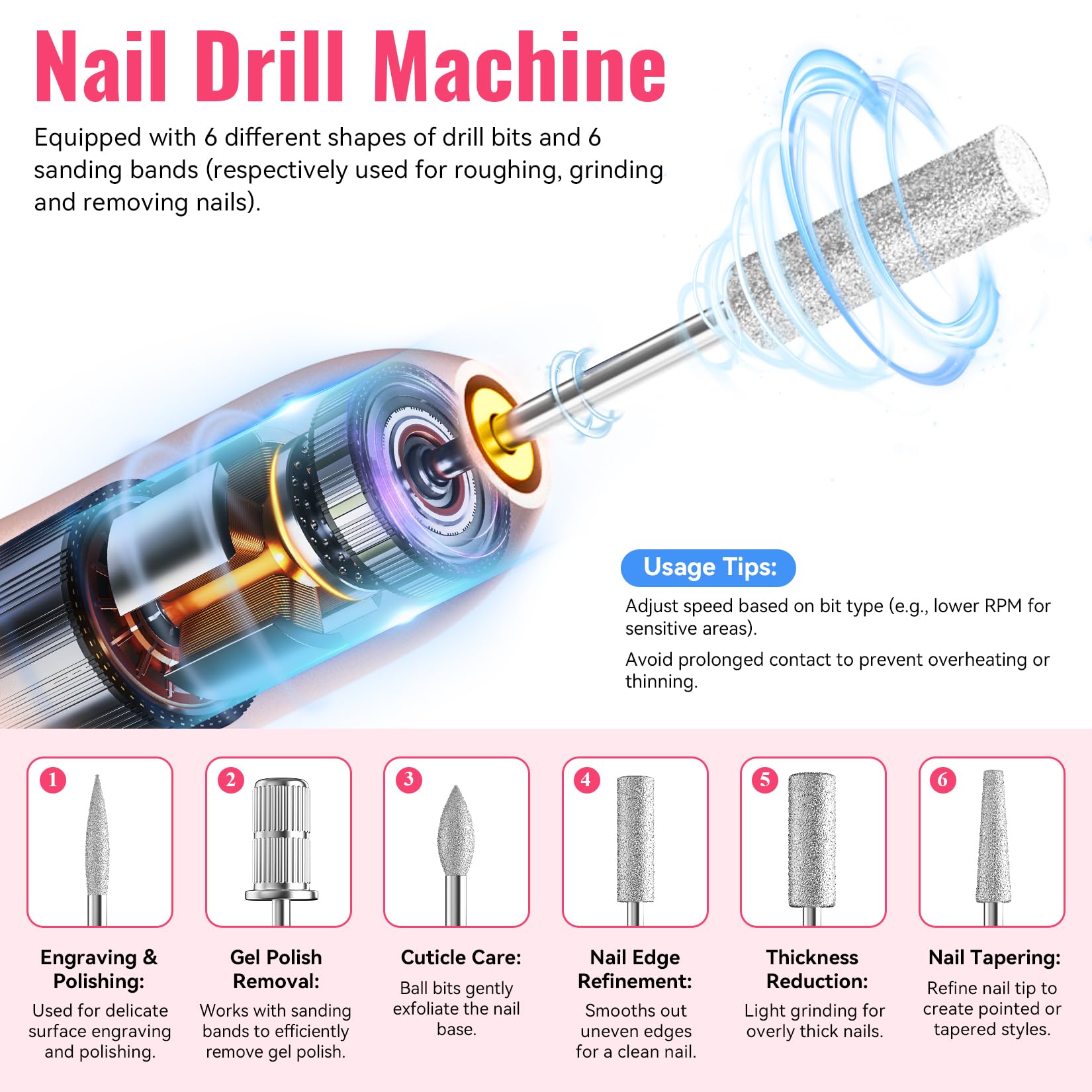 Phoenixy nail drill tool for precise prep and shaping before polish.