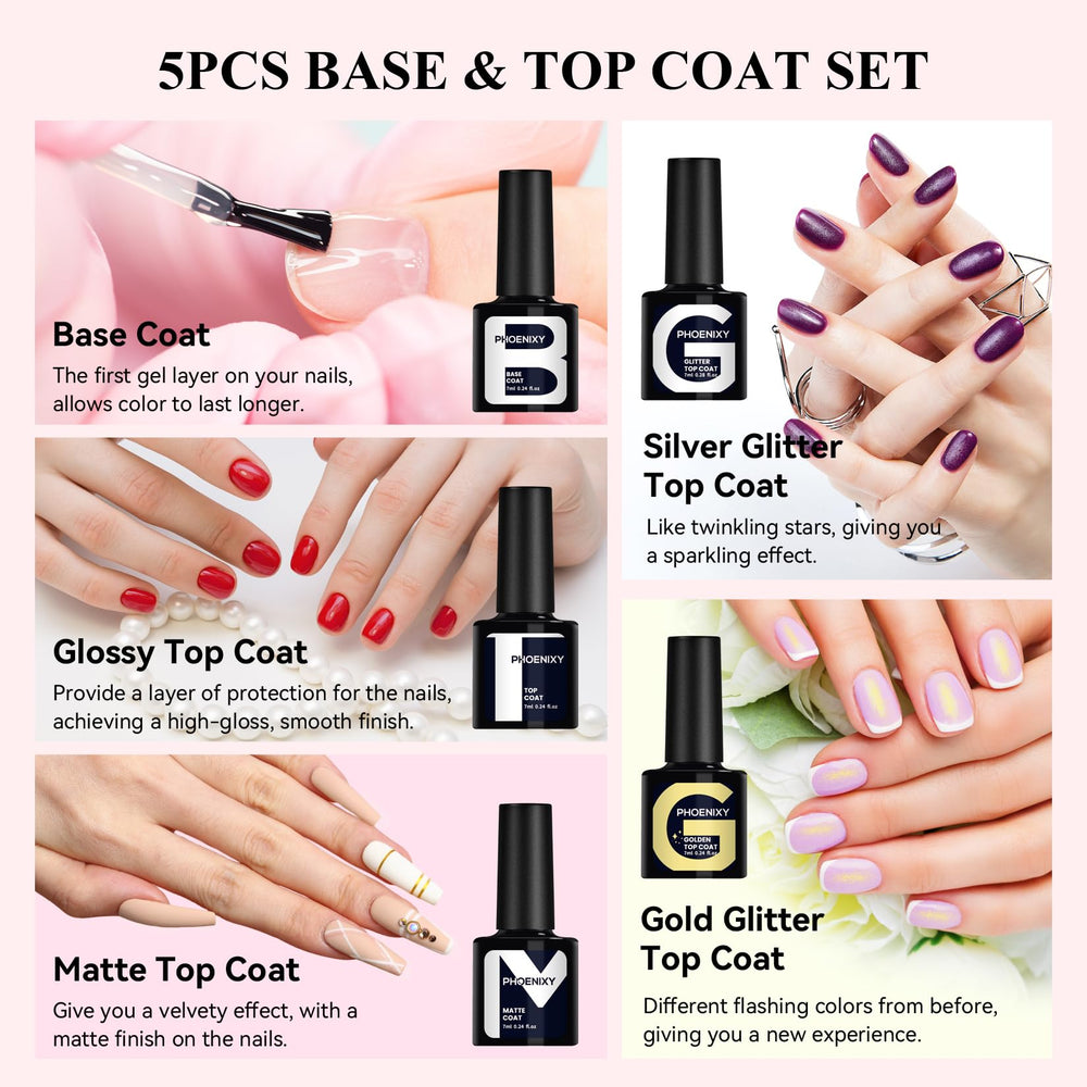 Phoenixy silver glitter top coats bottle offers instant party-ready shine.